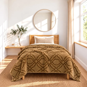 Jacquard Blanket 260 GSM in Cocoa Brown