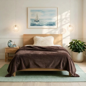 Flannel Blanket in Espresso Brown